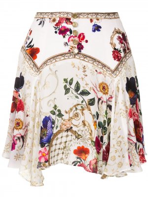 Рубашка на пуговицах с цветочным принтом Camilla. Цвет: белый