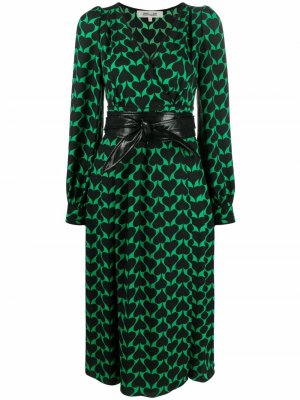Платье миди с принтом DVF Diane von Furstenberg. Цвет: зеленый