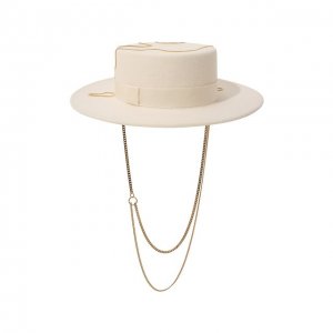 Фетровая шляпа Kanotie Chains COCOSHNICK HEADDRESS. Цвет: кремовый