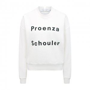 Хлопковый свитшот Proenza Schouler White Label. Цвет: белый