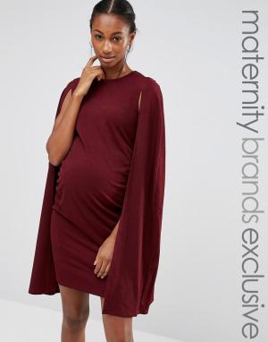 Платье-кейп Bluebelle Maternity. Цвет: красный