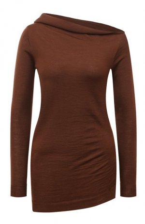 Шерстяной пуловер Alberta Ferretti. Цвет: коричневый
