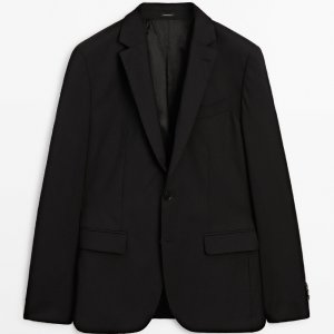 Пиджак Bistrech Wool Suit, черный Massimo Dutti