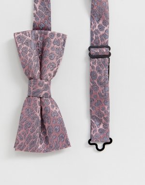 Розовый галстук-бабочка с леопардовым принтом Twisted Tailor