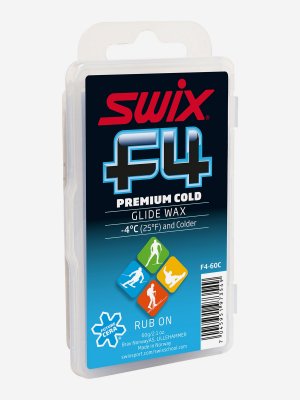 Мазь скольжения F4 Premium Cold, твердая с пробкой, 60 гр, Белый Swix. Цвет: белый