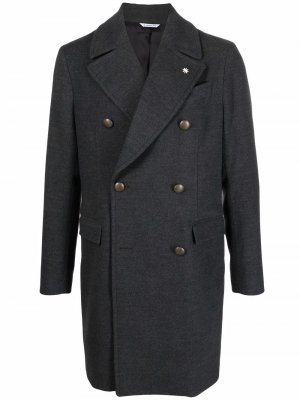 Двубортное пальто Manuel Ritz. Цвет: серый