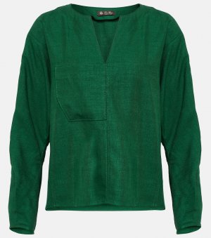 Рубашка arsene из льна и шерсти , зеленый Loro Piana