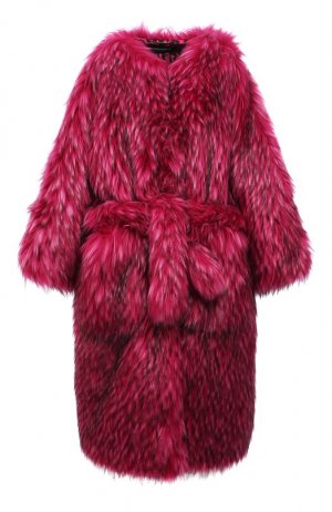Шуба из экомеха Dolce & Gabbana. Цвет: розовый