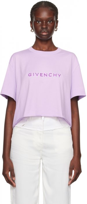 Пурпурная футболка с флоковым принтом Givenchy