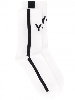 Носки с принтом Y-3. Цвет: белый