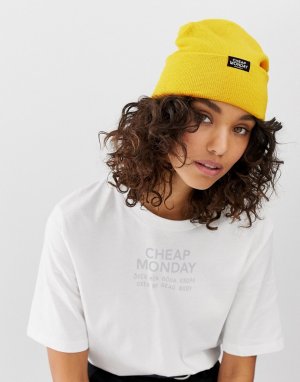 Шапка-бини с логотипом -Желтый Cheap Monday