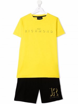 Комплект из футболки и шортов John Richmond Junior. Цвет: желтый