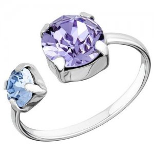 Кольцо из серебра,103581526562-17 RICH LINE. Цвет: голубой/серебристый/фиолетовый