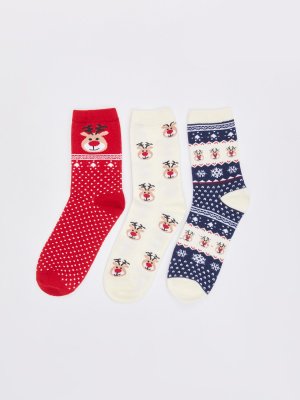 Набор новогодних носков (3 пары в комплекте) zolla. Цвет: молоко