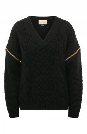 Шерстяной свитер Gucci. Цвет: чёрный