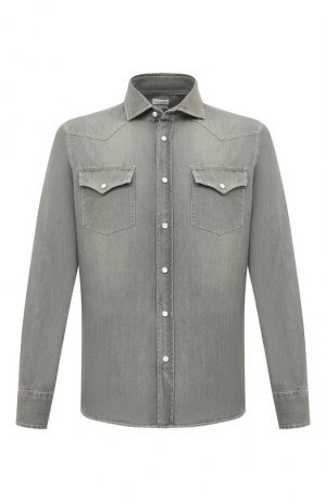 Джинсовая рубашка Brunello Cucinelli. Цвет: серый