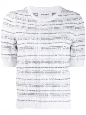 Твидовая футболка Thom Browne. Цвет: белый