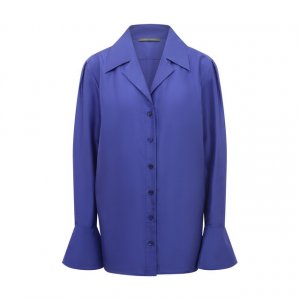 Шелковая блузка Alberta Ferretti. Цвет: синий