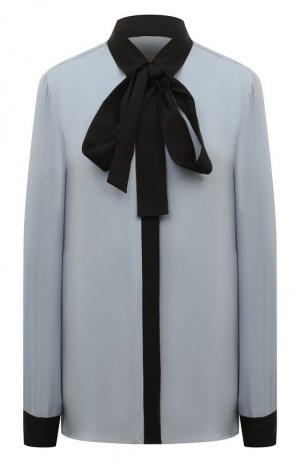 Шелковая блузка Elie Saab. Цвет: голубой