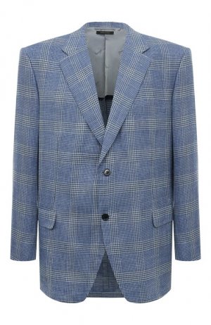Пиджак из шерсти и шелка Brioni. Цвет: синий