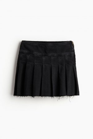 Джинсовая мини-юбка со складками H&M