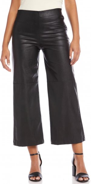 Укороченные брюки из искусственной кожи больших размеров, черный Karen Kane