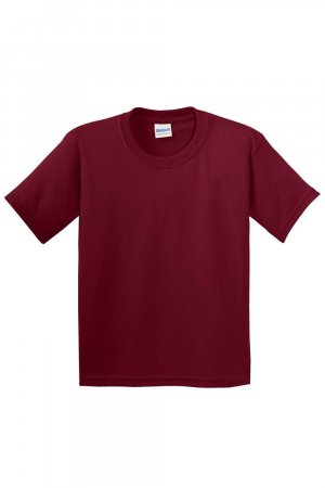 Молодежная футболка из плотного хлопка , красный Gildan