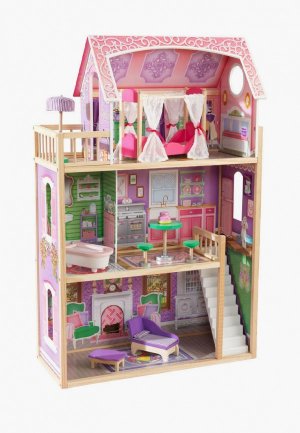 Дом для куклы KidKraft Ава, с мебелью 10 предметов в наборе, кукол 30 см. Цвет: разноцветный