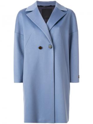 Двубортное пальто Les Copains. Цвет: синий
