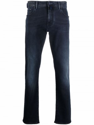 Зауженные джинсы с нашивкой-логотипом Jacob Cohen. Цвет: синий