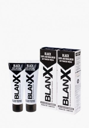 Комплект зубных паст Blanx Black Charcoal 75 ml/ Бланкс Блэк с углем 2 шт. по мл. Цвет: черный