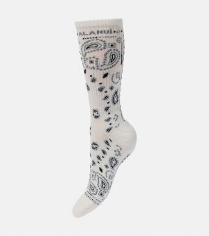 Жаккардовые носки-банданы из смесового хлопка , белый Alanui