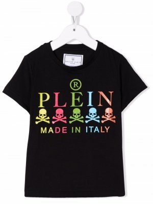 Logo-print cotton T-shirt Philipp Plein Junior. Цвет: черный