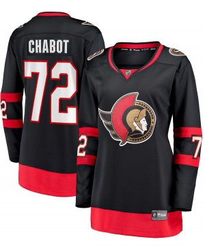 Женская черная футболка Thomas Chabot Ottawa Senators 2020/21, домашняя Premier отколовшегося игрока , черный Fanatics