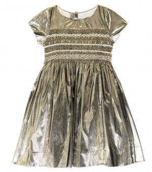 Платье из смесового шелка с вышивкой duchess , золото Bonpoint