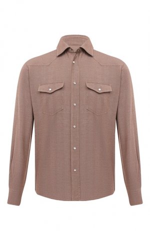 Джинсовая рубашка Corneliani. Цвет: коричневый