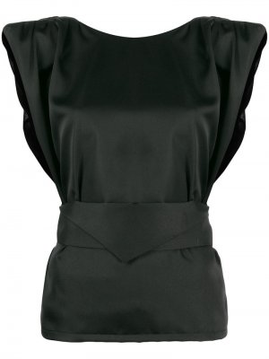 Атласная блузка без рукавов Nineminutes. Цвет: черный