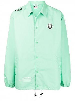 Logo-patch shirt jacket AAPE BY *A BATHING APE®. Цвет: зеленый