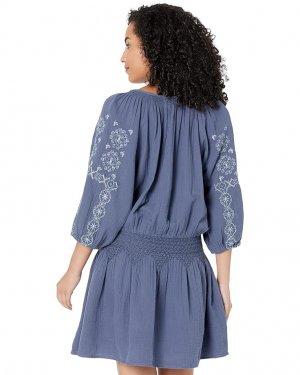 Платье Embroidered Mini Peasant Dress, цвет Nightshadow Blue Lucky Brand