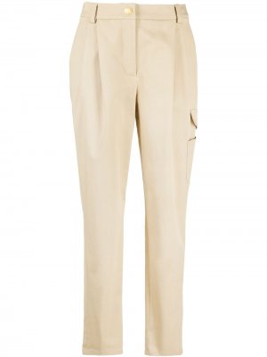 Укороченные брюки карго с завышенной талией Boutique Moschino. Цвет: нейтральные цвета