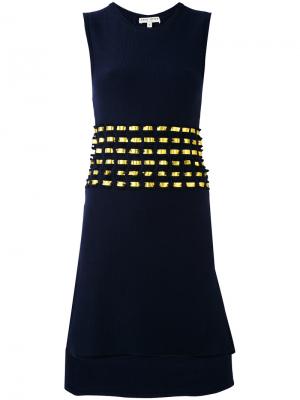 Трикотажное платье с открытой спиной Each X Other. Цвет: синий