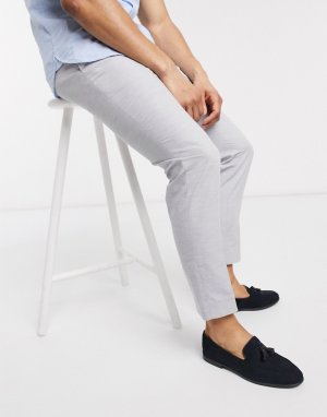 Серые брюки с добавлением льна Moss London-Серый BROS
