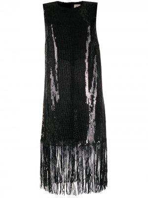 LAutre Chose платье с пайетками и бахромой L'Autre. Цвет: черный