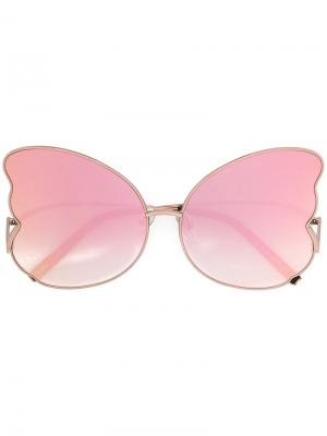 Солнцезащитные очки в форме бабочки Matthew Williamson. Цвет: розовый и фиолетовый