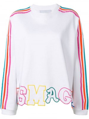 Пуловер с вышитым логотипом Mira Mikati. Цвет: белый