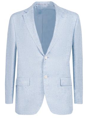 Шелковый пиджак Cantarelli. Цвет: голубой
