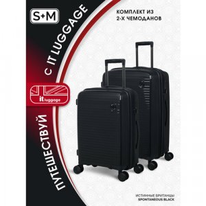 Комплект чемоданов , 2 шт., 112 л, размер S+, черный IT Luggage. Цвет: черный