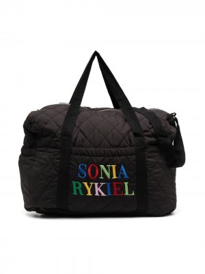 Стеганая сумка с вышитым логотипом SONIA RYKIEL ENFANT. Цвет: черный