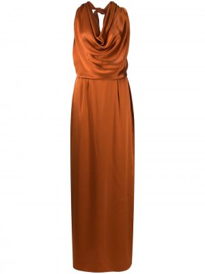 Вечернее платье с вырезом халтер VOZ. Цвет: оранжевый