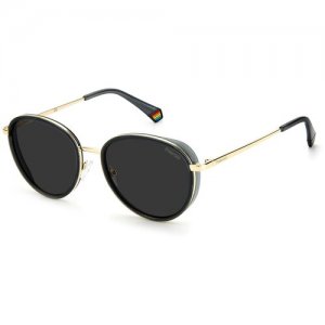 Солнцезащитные очки  PLD 6150/S/X KB7 M9 M9, серый, золотой Polaroid. Цвет: черный